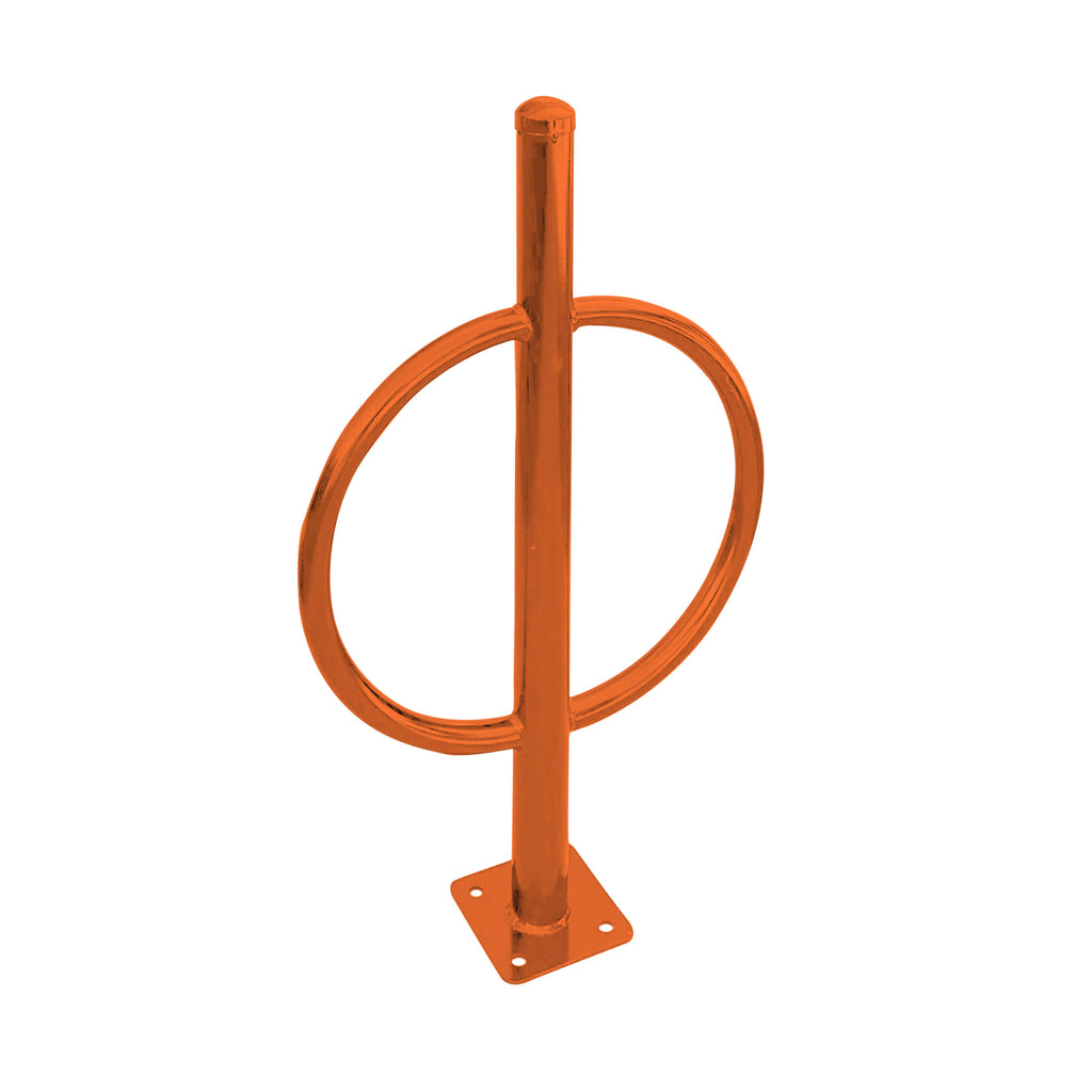 commercial post and ring bike rack - orange