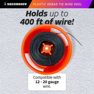 plastic rebar tie wire reel holds 400 ft of wire  (12 to 20 gauge wire)
