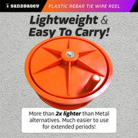 lightweight ergonomic plastic rebar tie wire reel