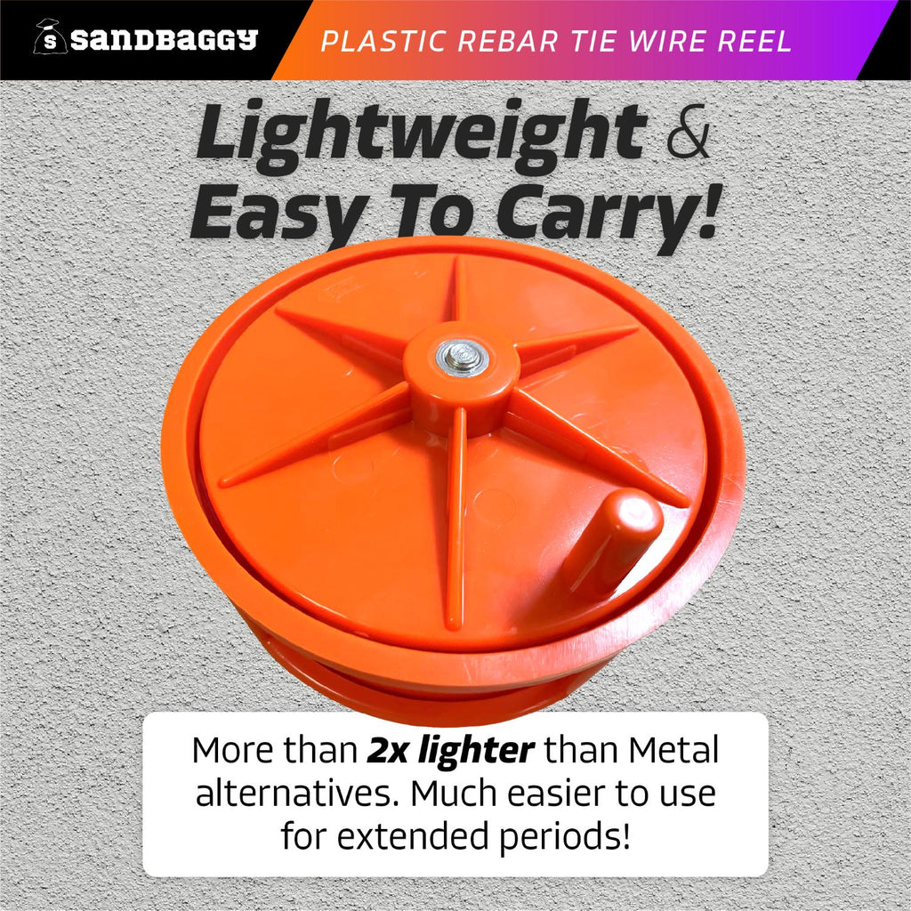 lightweight ergonomic plastic rebar tie wire reel