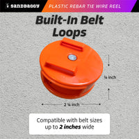 plastic rebar tie wire reel with built in belt loops
