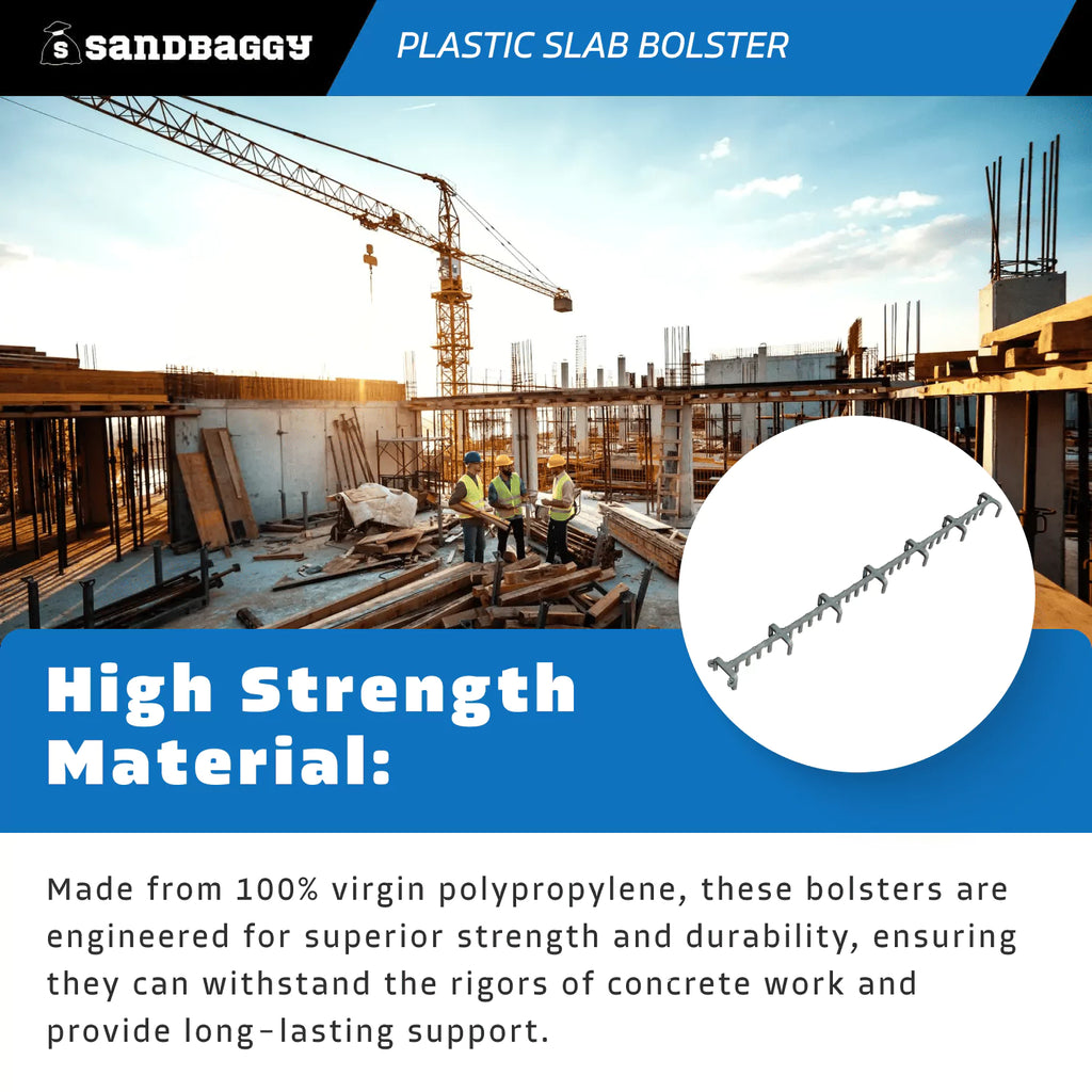 Pvc Ball Slab 1-1/2” x 2.5 ft Plastic Slab Bolster | Rebar Support Concrete Slabs ...