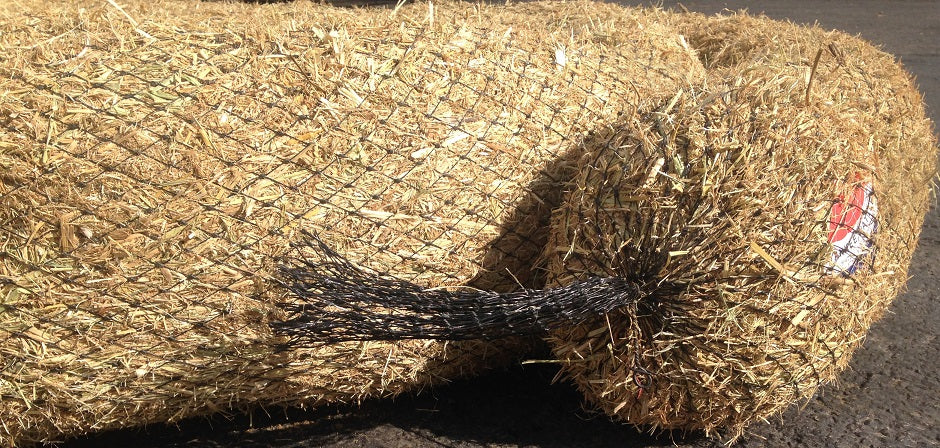 straw wattles for erosion control - plastic netting