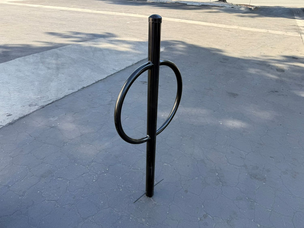outdoor post and ring bike rack - in ground