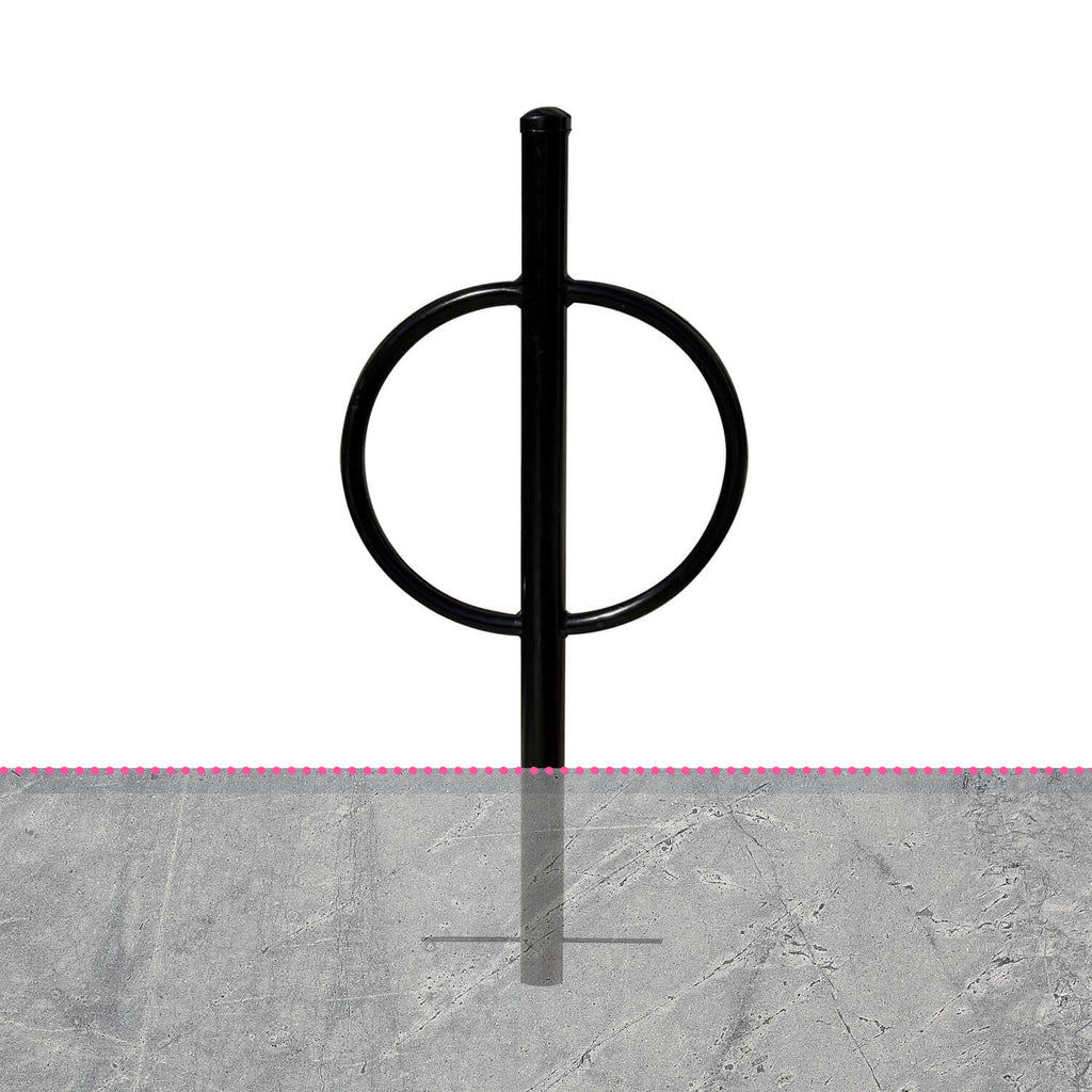 Commercial Post and Ring Bike Rack - In Ground (2 Bike Capacity)