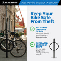 post and ring bike rack - in ground - anti theft