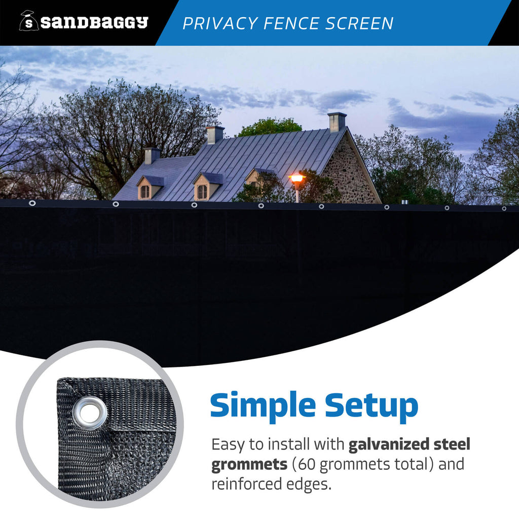 privacy fence screen - grommets