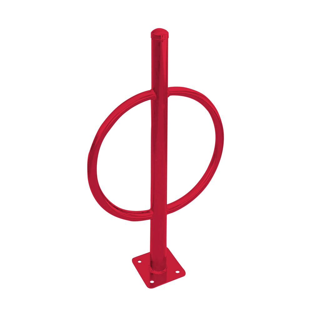 commercial post and ring bike rack - red