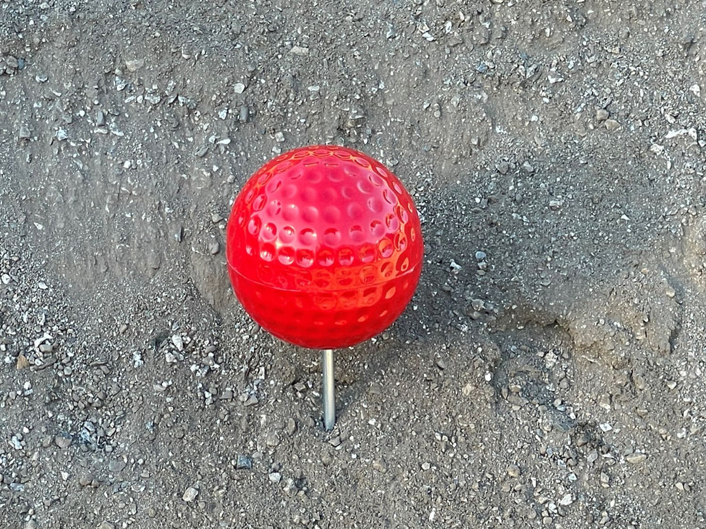 plastic red golf course tee markers