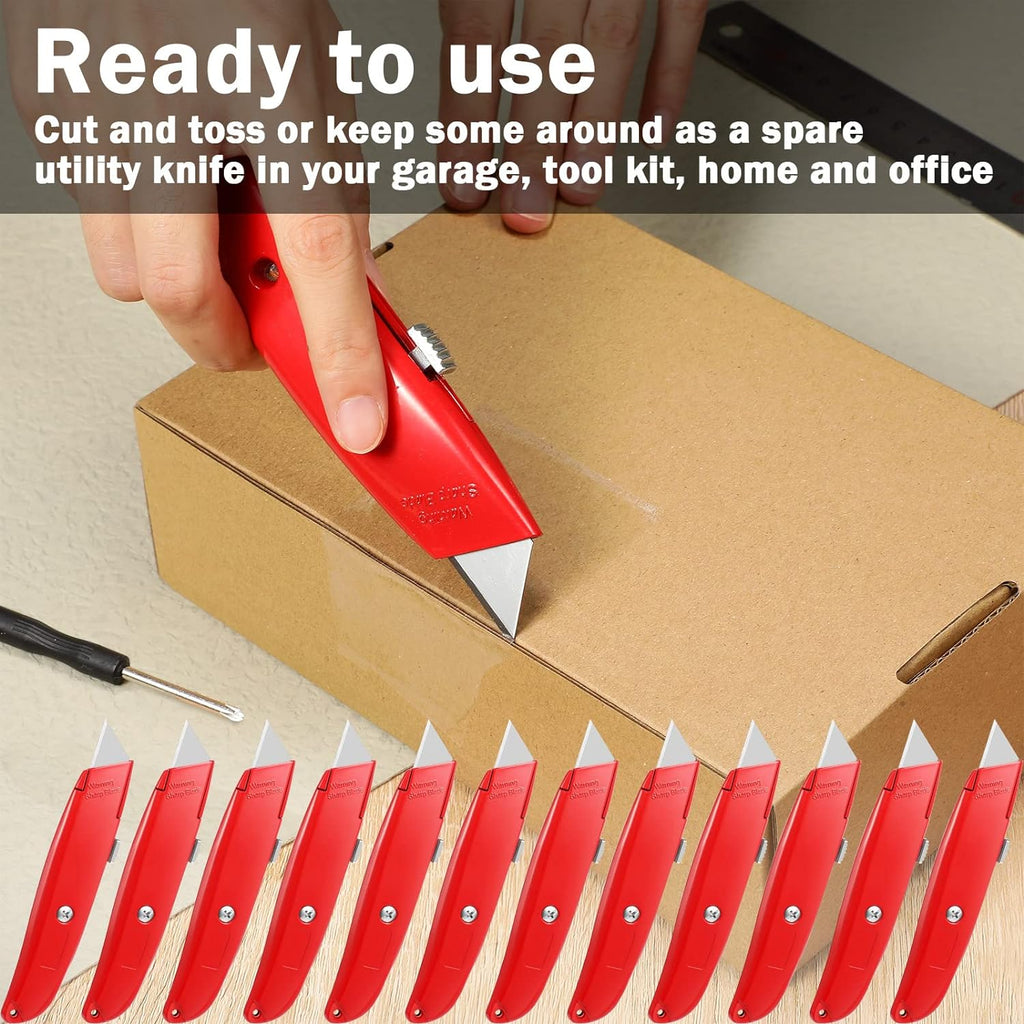 Retractable Red Utility Knife for cardboard boxes