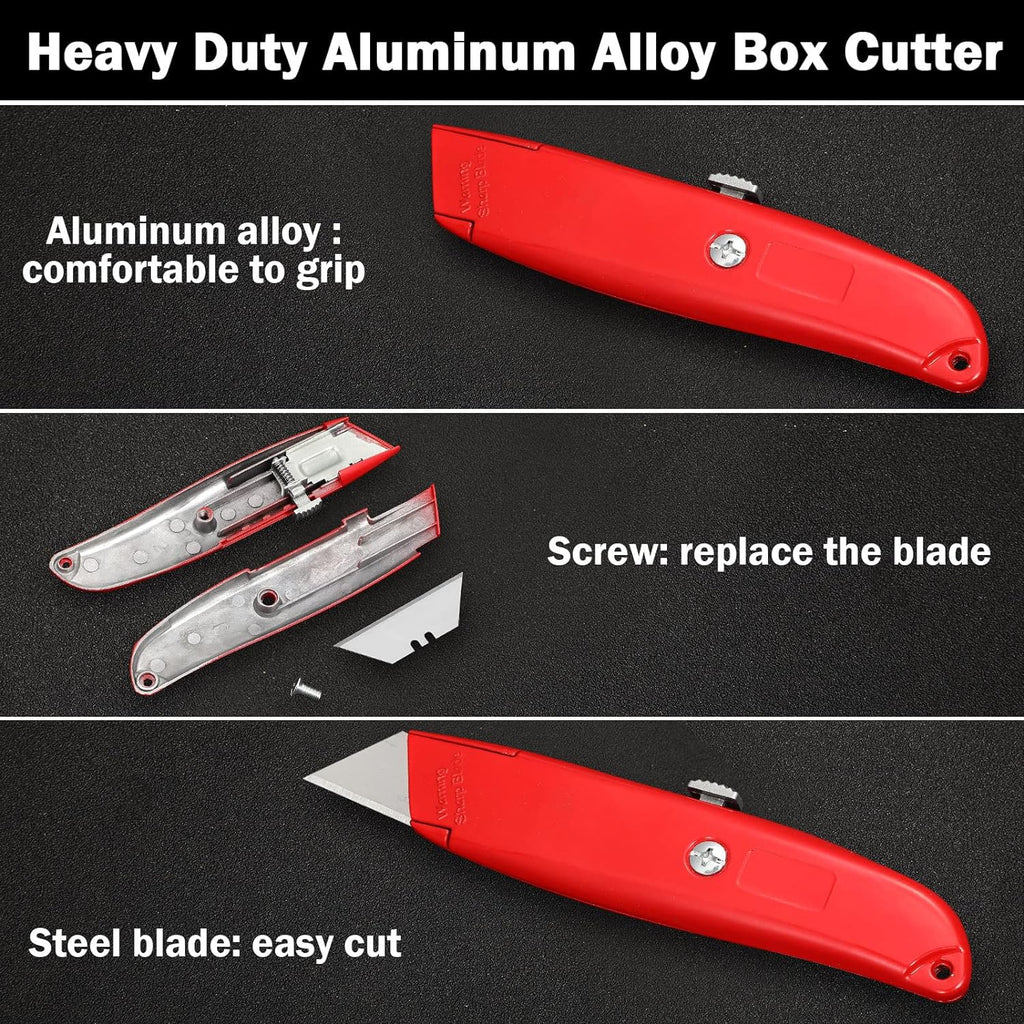 Retractable Utility Knife with Aluminum Handle and easy to replace blade