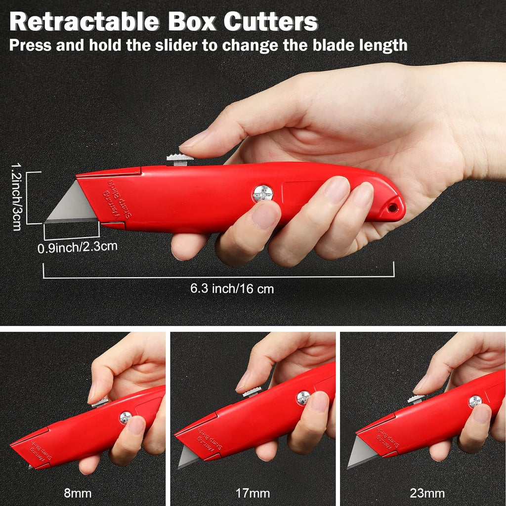 Retractable Utility Knife with 0.9 inch length steel blade