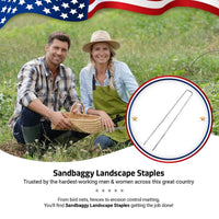 12 in. Heavy Duty Landscape Staples - 37% Thicker - 8 Gauge Galvanized Steel