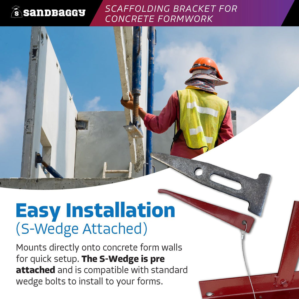 concrete scaffolding brackets with s-wedge attached