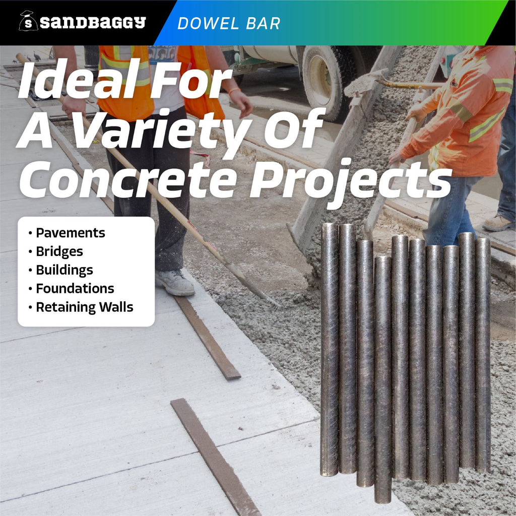 concrete dowels bars for pavements, bridges, buildings, foundations, retaining walls