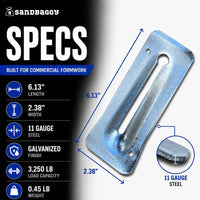 snap tie wedge specs