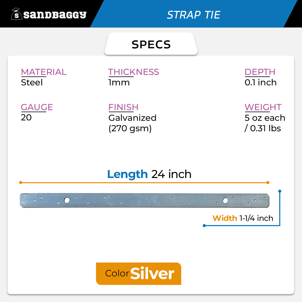 24 inch strap tie specifications