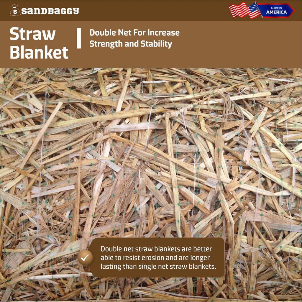 Straw Matting Rolls - Erosion Control - Double Net (Made in USA ...