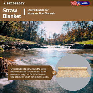 straw blankets for erosion control on moderate flow channels