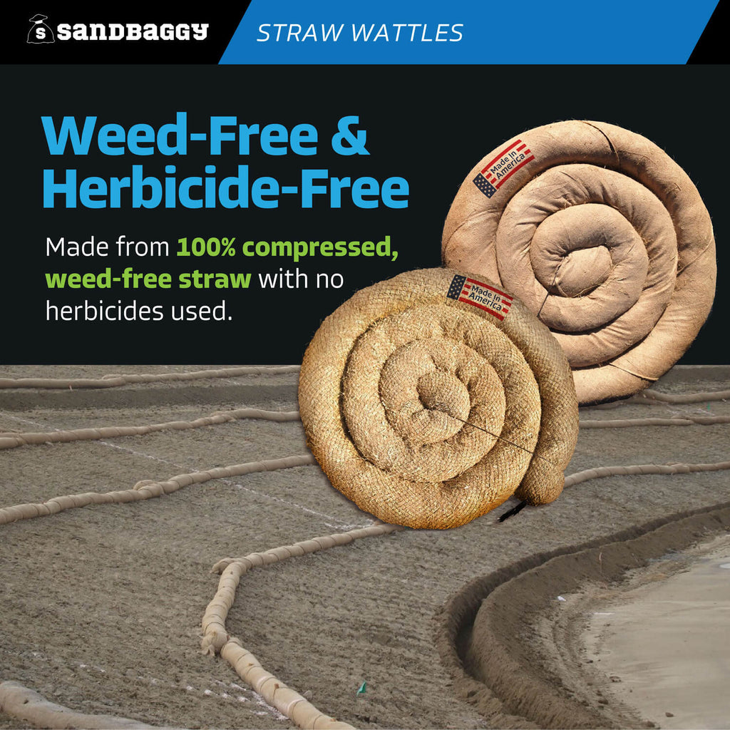 straw wattles - weed free, herbicide free