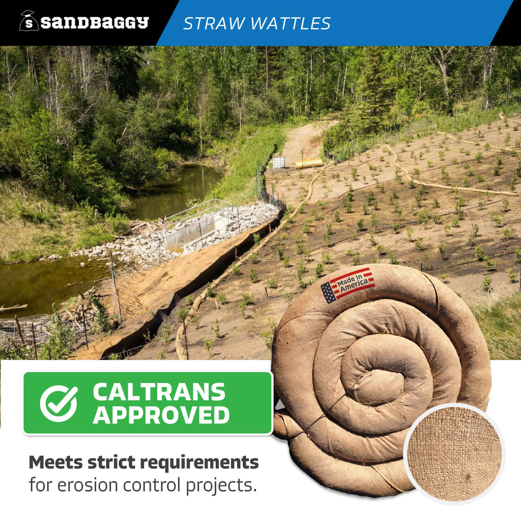 straw wattles - caltrans approved erosion control product