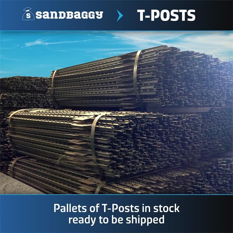 Studded Steel T-Post - Green, sizes: 5 & 6 ft – Sandbaggy