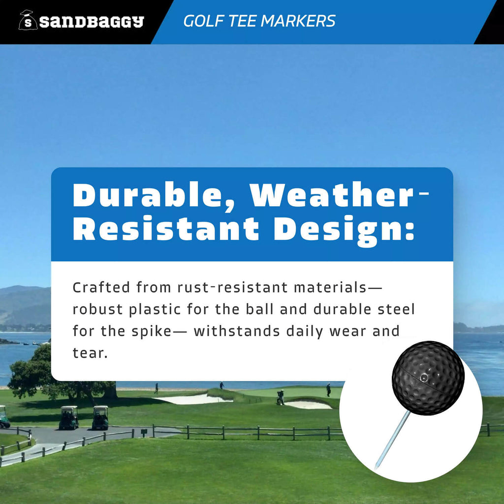 black golf course tee marker - weather resistant