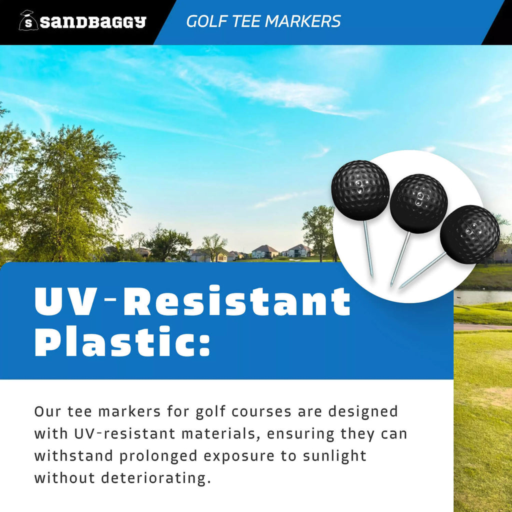 black golf course tee marker - uv resistant