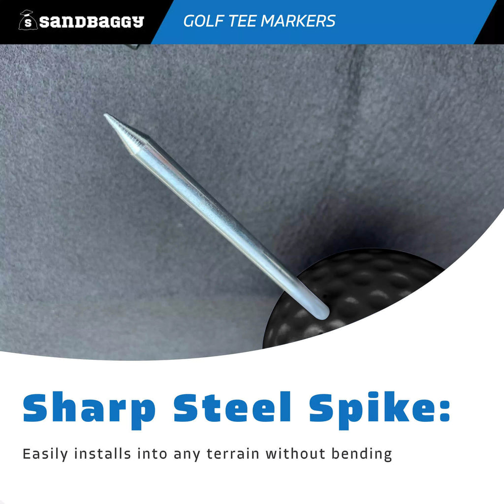 black golf course tee marker - sharp steel spike