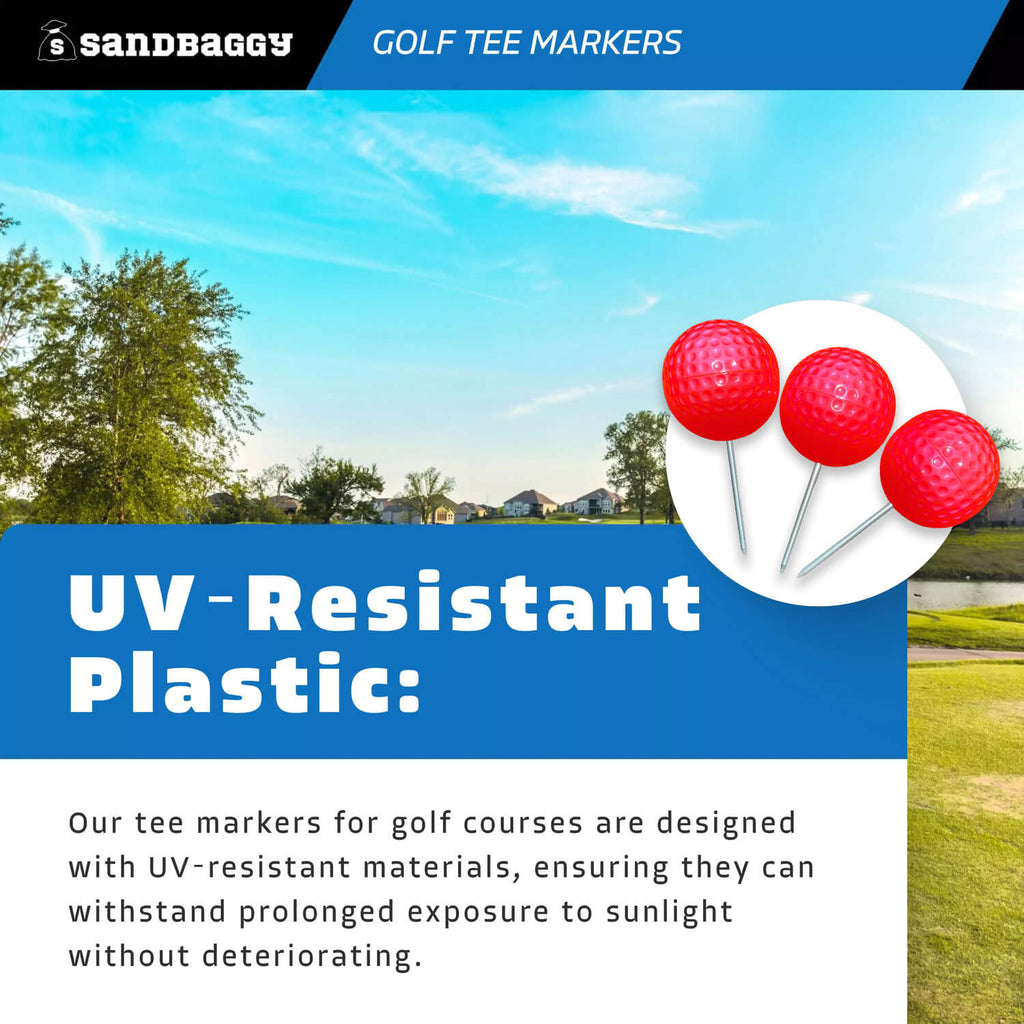 red golf course tee markers - uv resistant