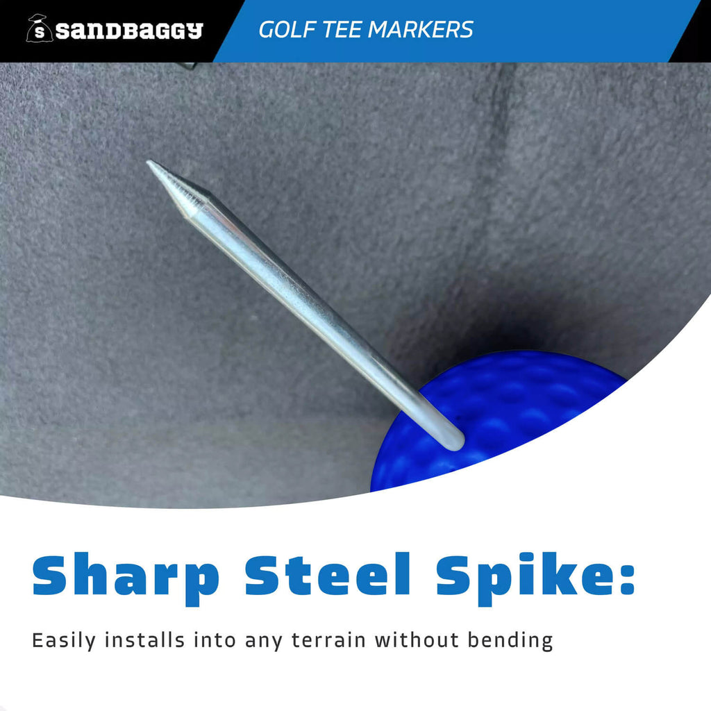 blue tee markers for golf course - sharp steel spike