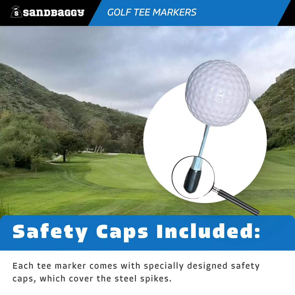 tee markers for golf course - with safety caps