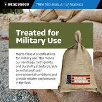 Treated Burlap Sandbags - Miltary Grade