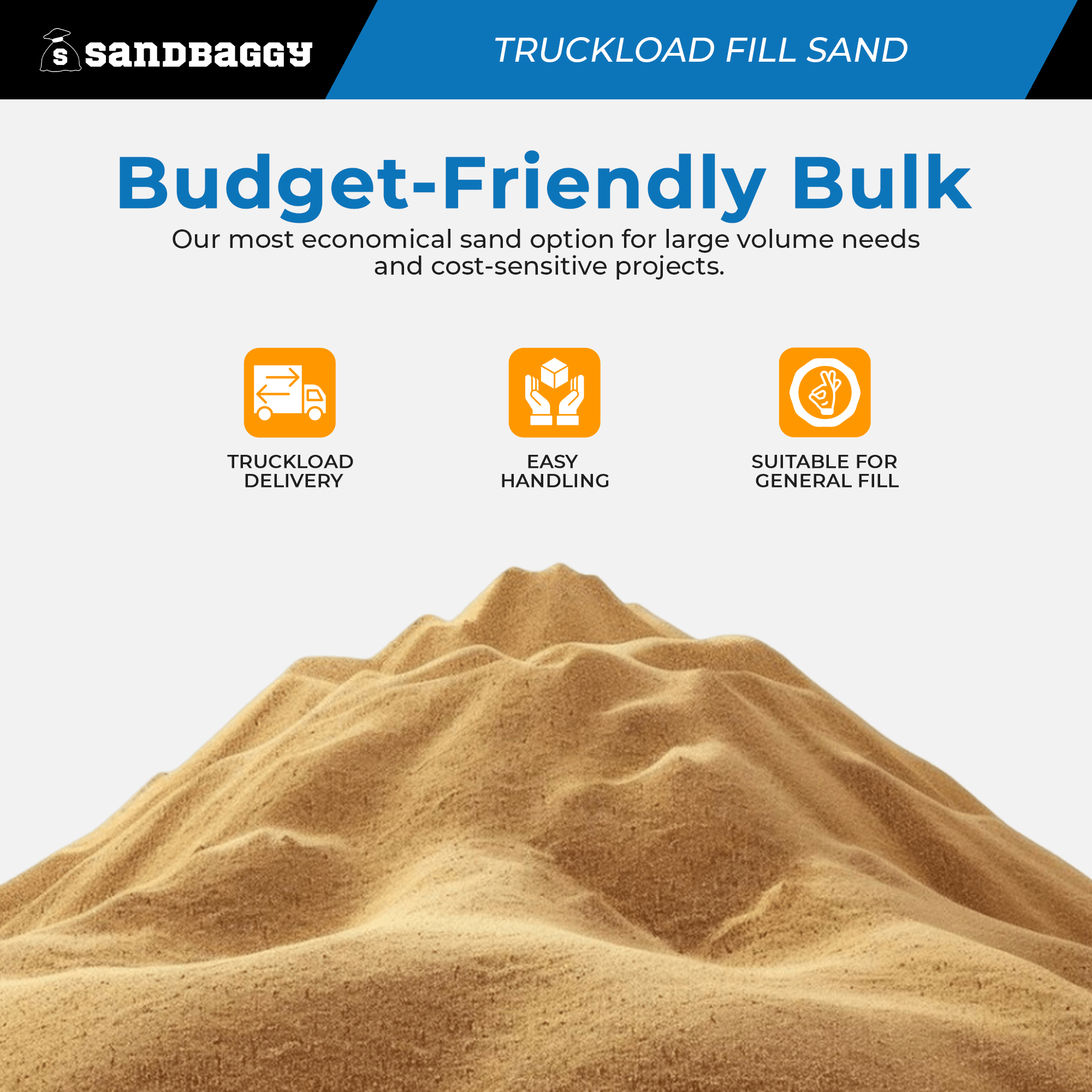 Cheap Truckload Fill Sand | Sandbags & General Fill | Sandbaggy