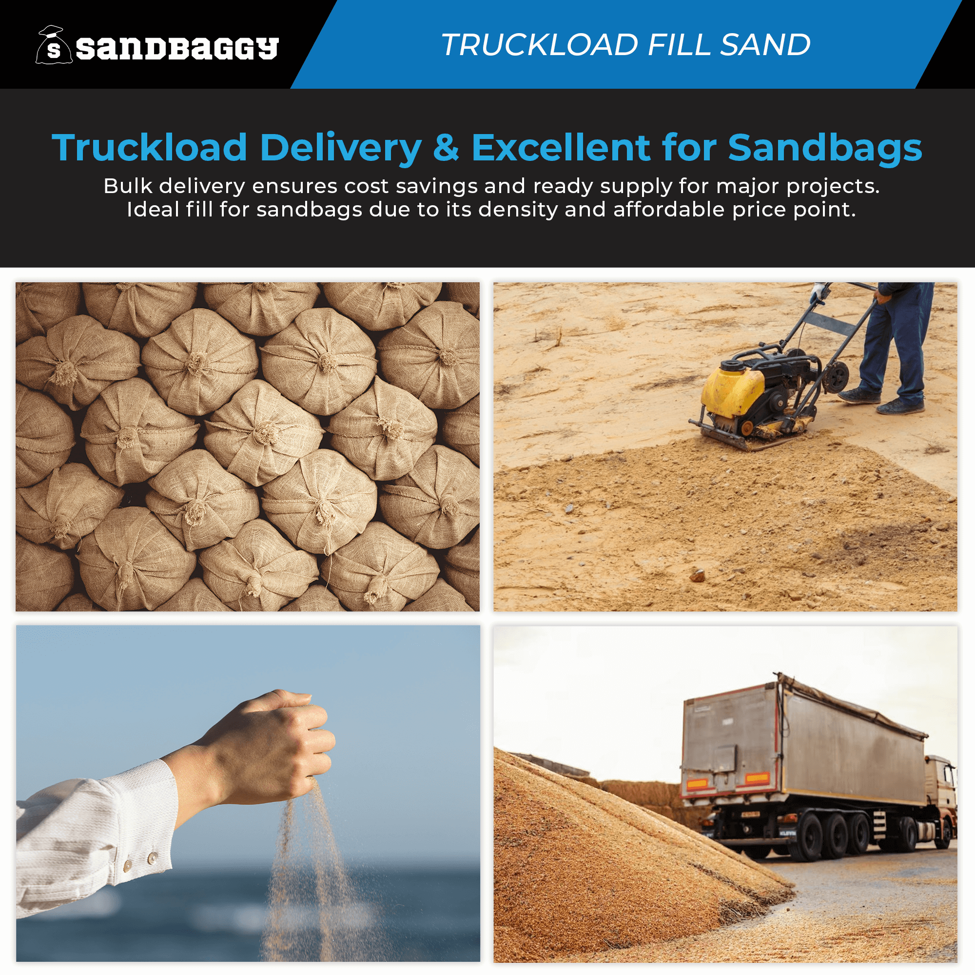 Cheap Truckload Fill Sand | Sandbags & General Fill | Sandbaggy