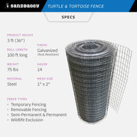 Turtle & Tortoise Fence - Galvanized Welded Wire Mesh Fencing (3 ft by 100 feet)