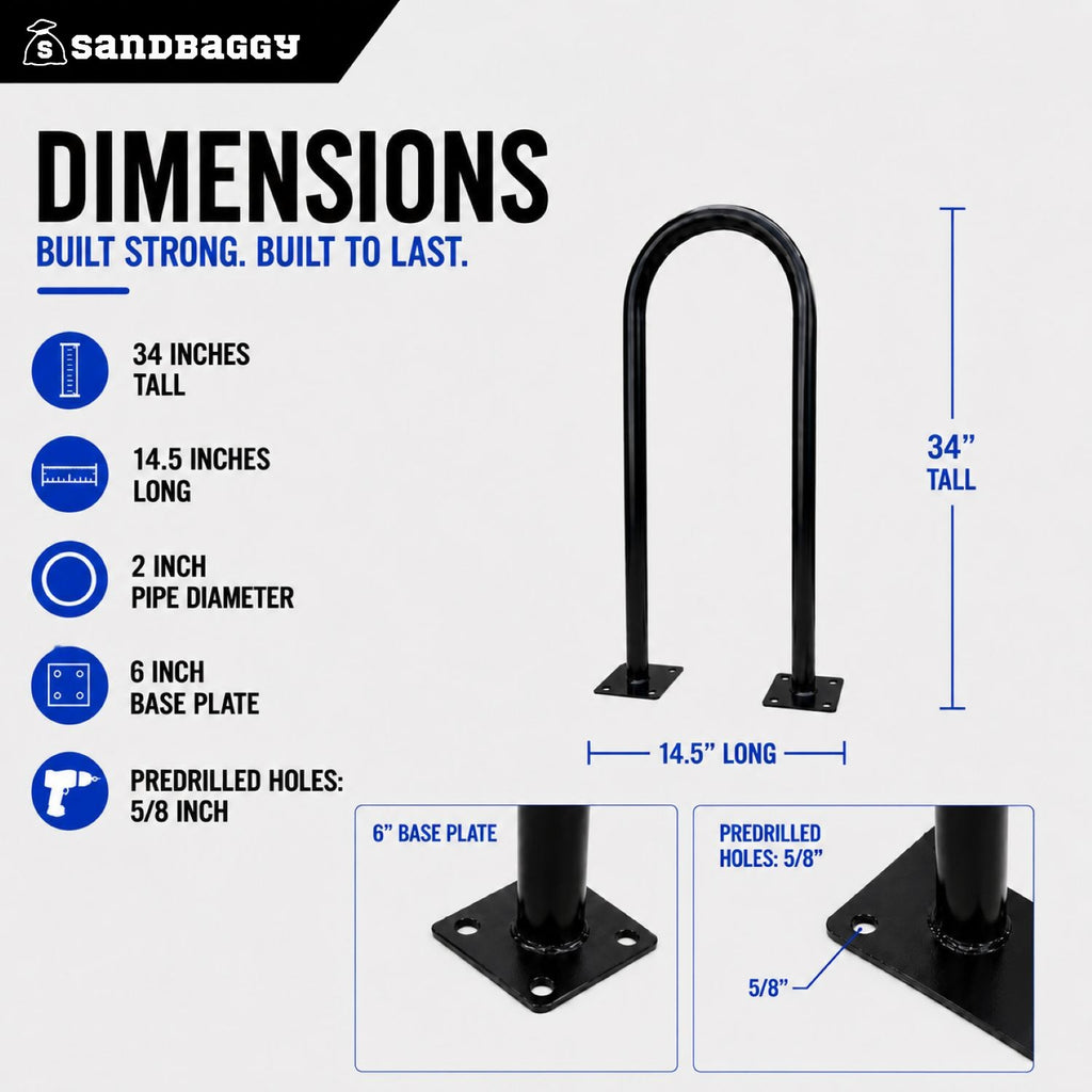 Black u shape bike rack