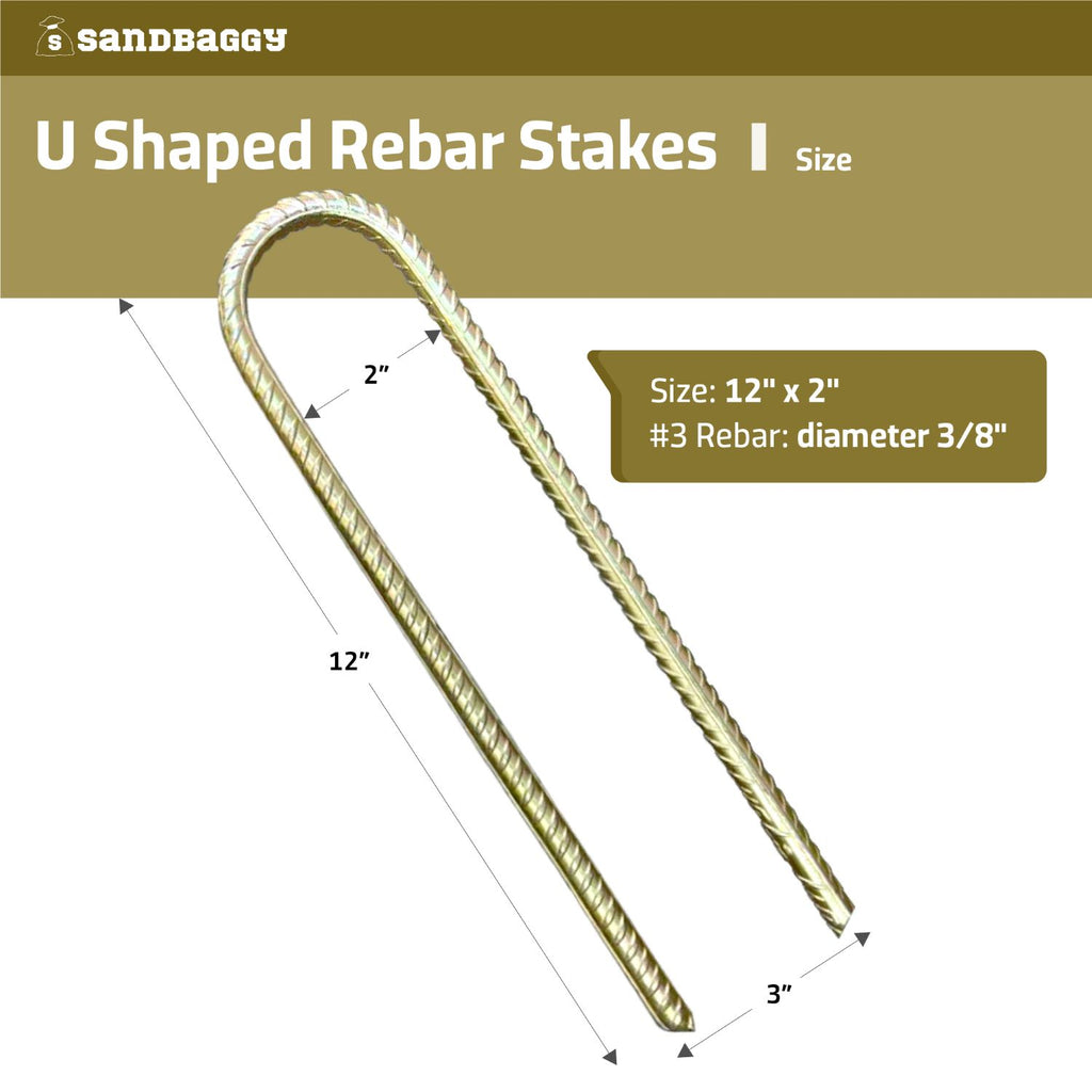 12" x 2" #3 U Rebar Stakes