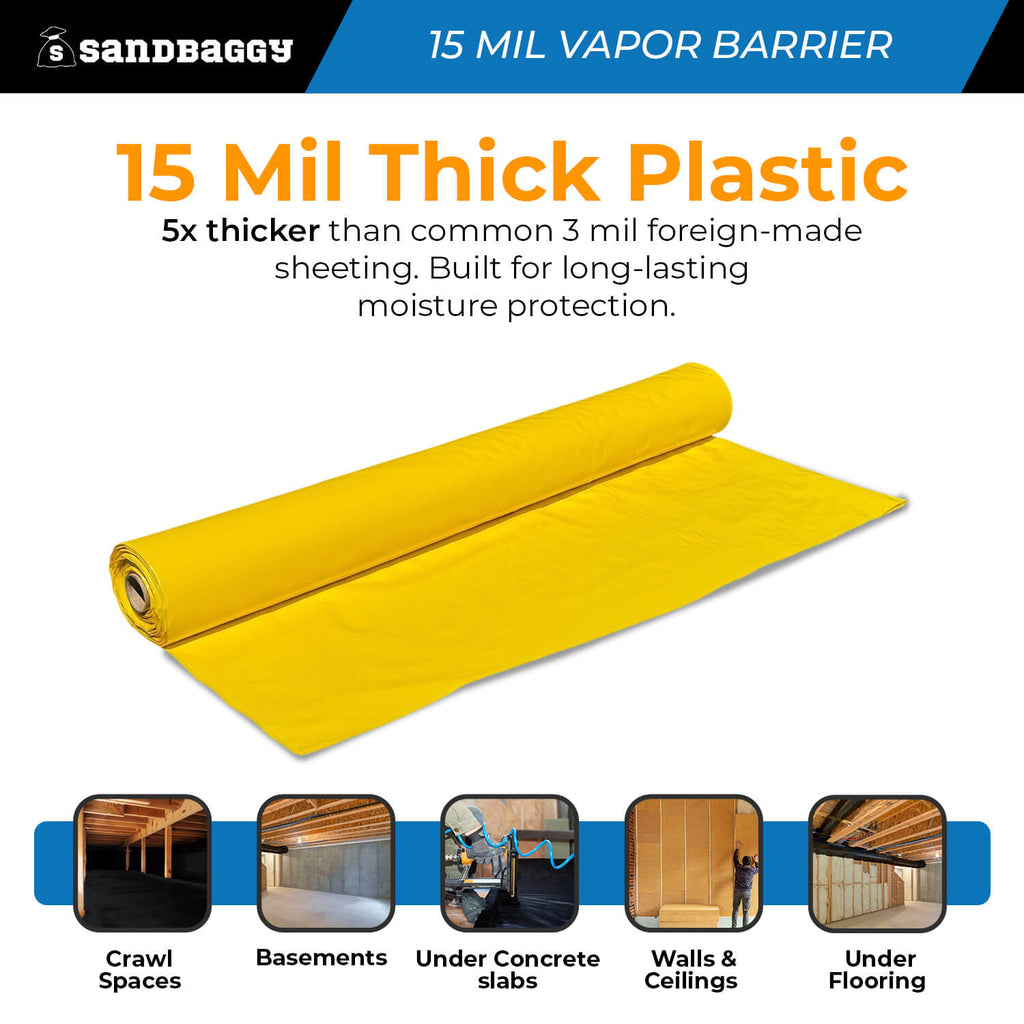 15 Mil Vapor Barrier – Polyethylene Visqueen (USA Made)
