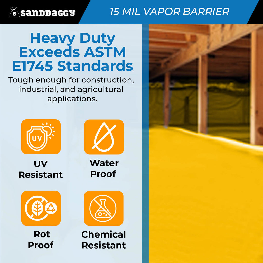15 Mil Vapor Barrier – Polyethylene Visqueen (USA Made)