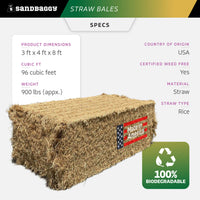 extra large weed free straw bales specs