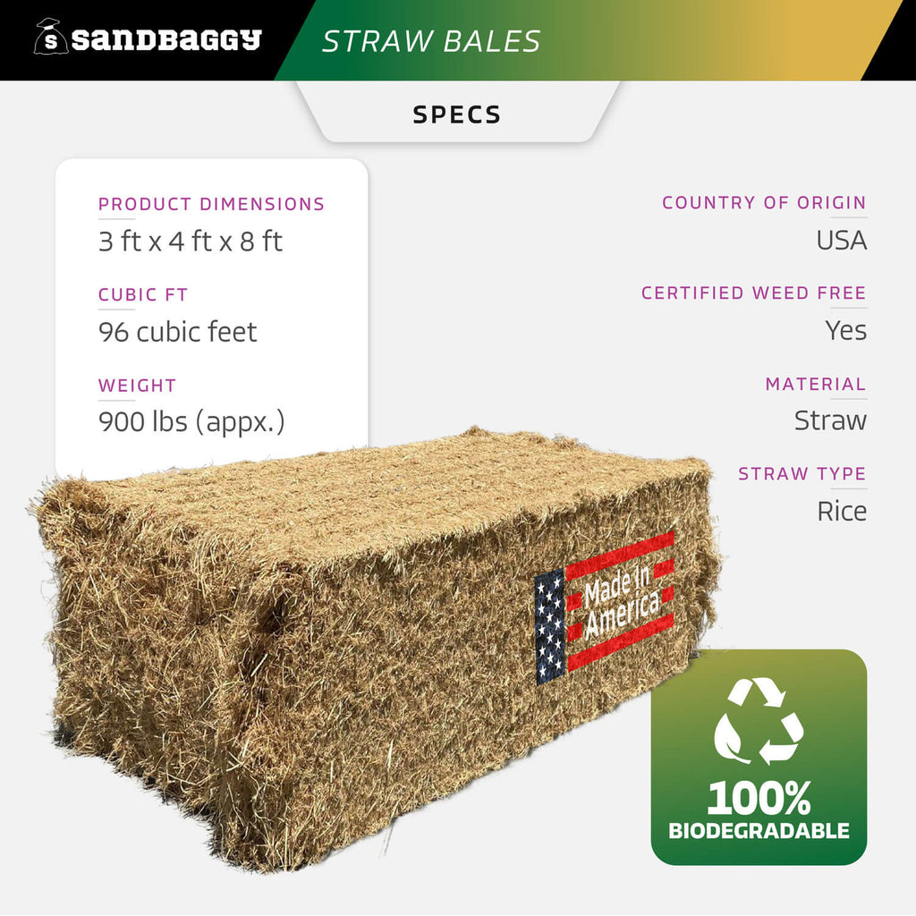 extra large weed free straw bales specs