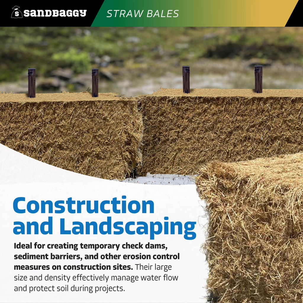 extra large weed free straw bales for construction and landscaping