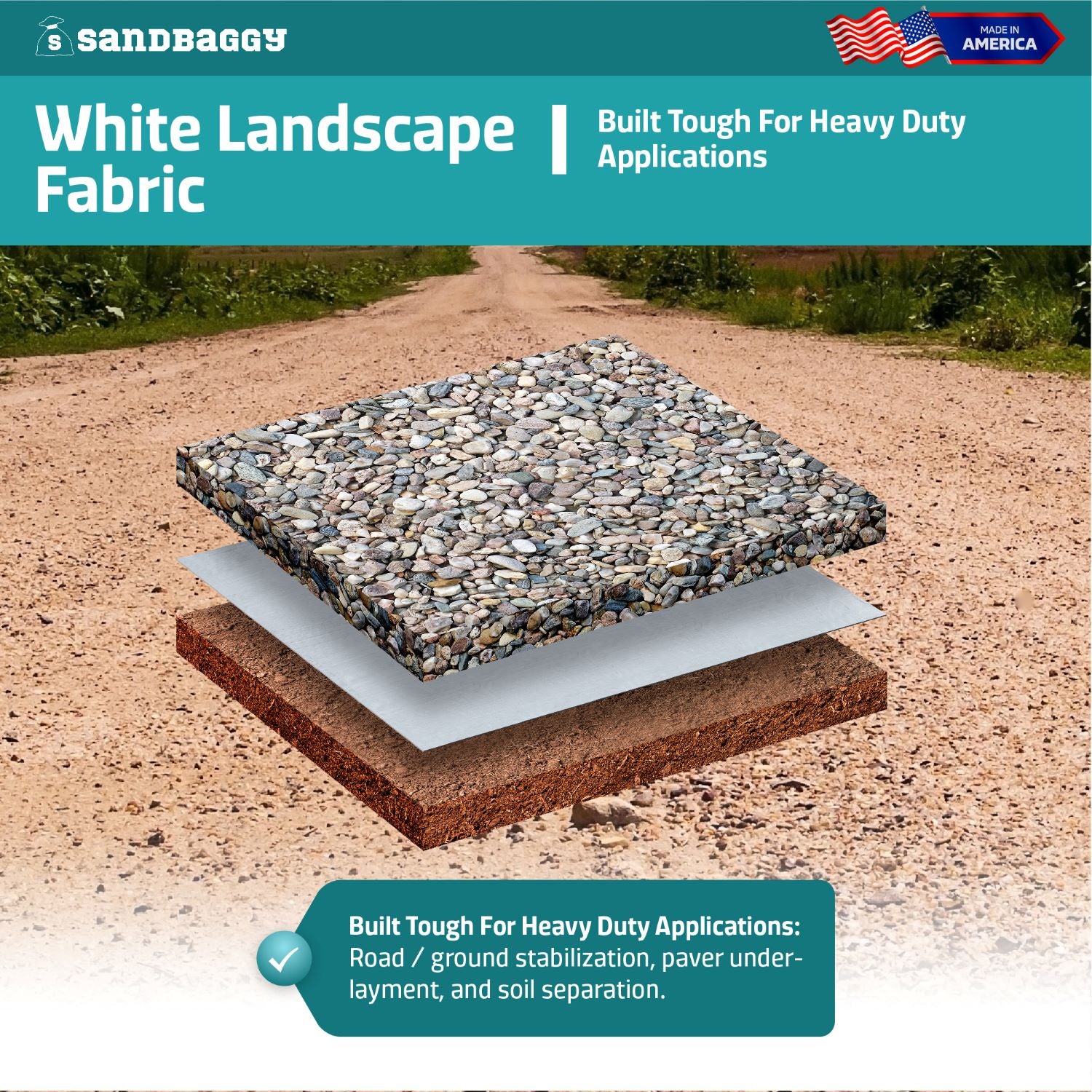 White Landscape Fabric Rolls Weed Barrier UV Resistant Sandbaggy white-landscape-fabric-rolls-weed-barrier-uv-resistant-sandbaggy