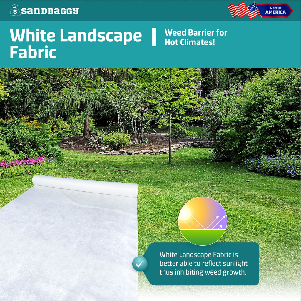 white weed barrier fabric reflect sunlight