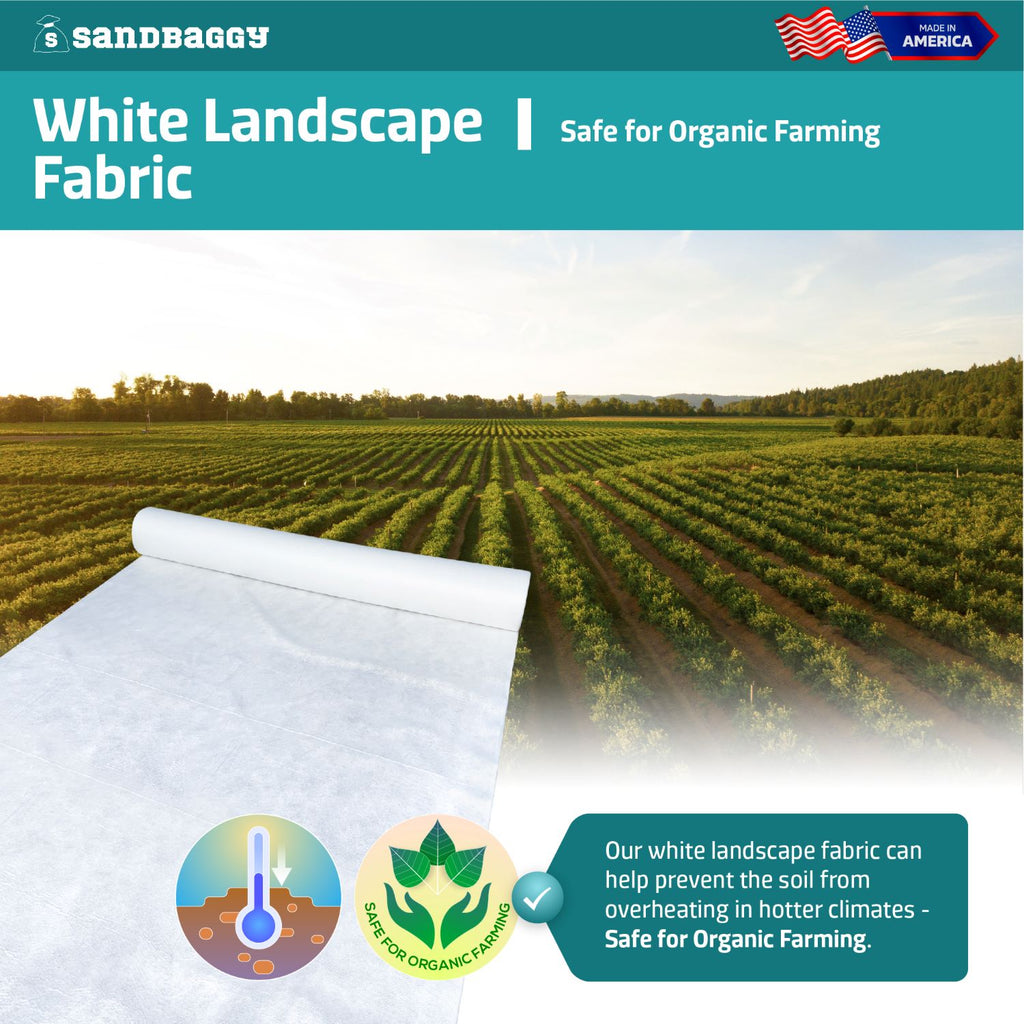 white landscape fabric safe for organic farming