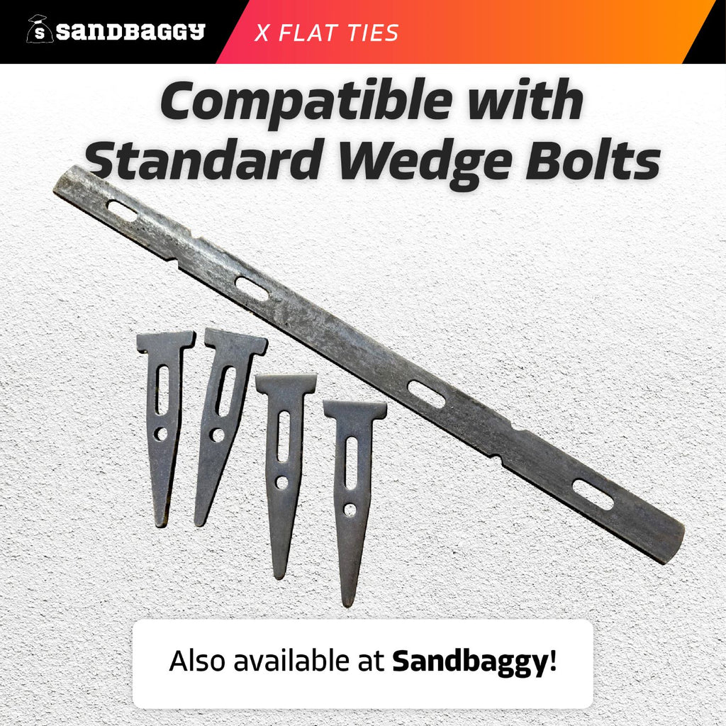 x flat ties and standard wedge bolts