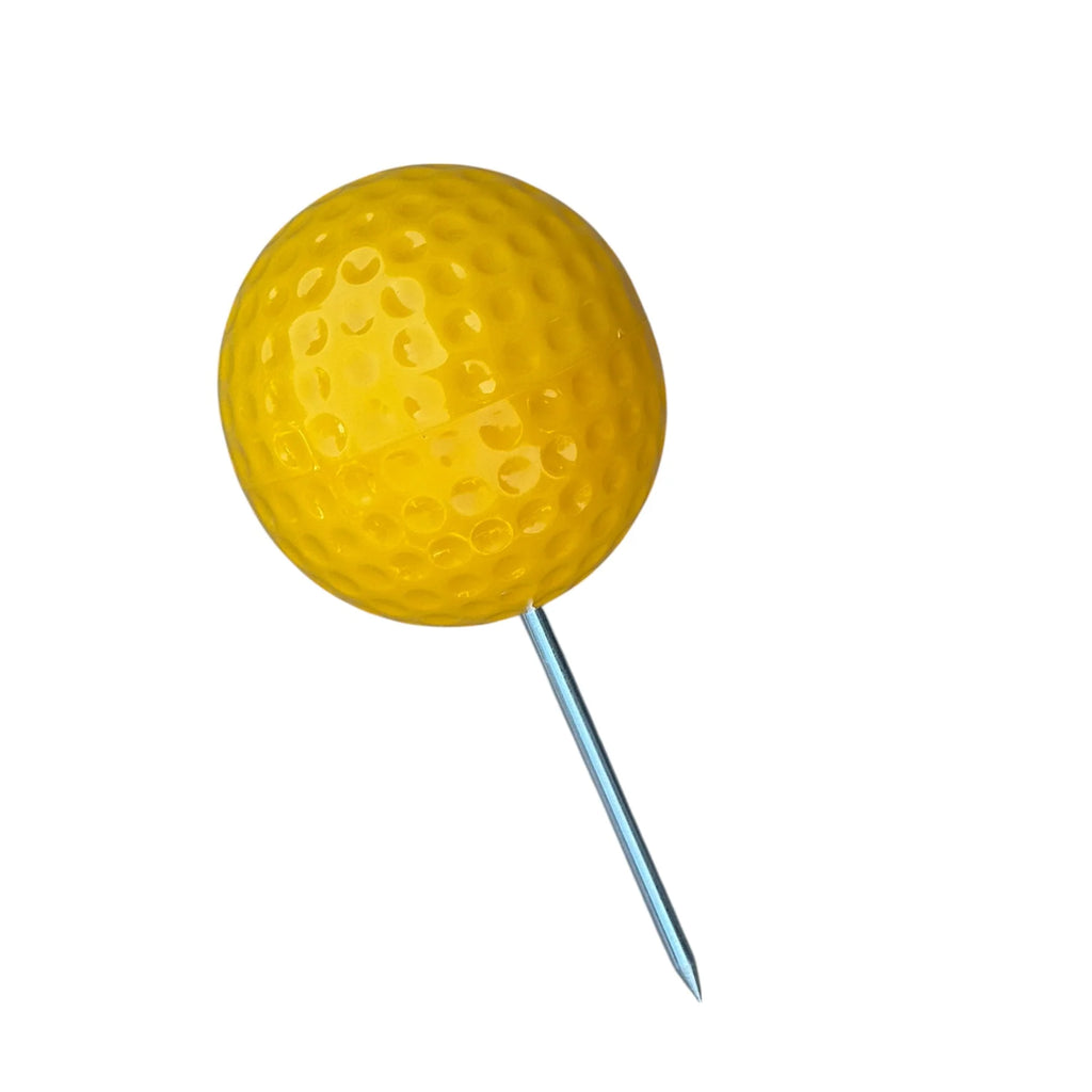 yellow golf tee markers