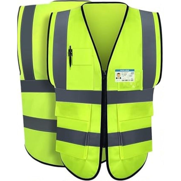 Yellow Reflective Safety Vest w/ Pockets