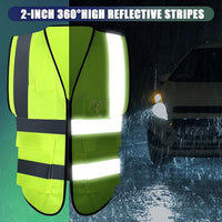 Yellow Reflective Safety Vest w/ Pockets (Medium)